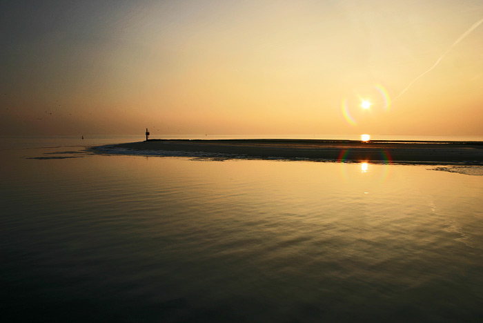 Blick zur untergehenden Sonne