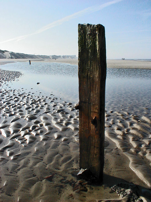 Pfahl am Strand