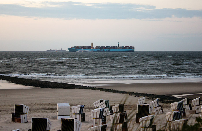 Blick auf das Wangerooger Fahrwasser