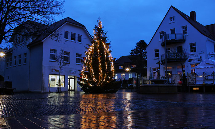 Weihnachtsbaum im Dorf