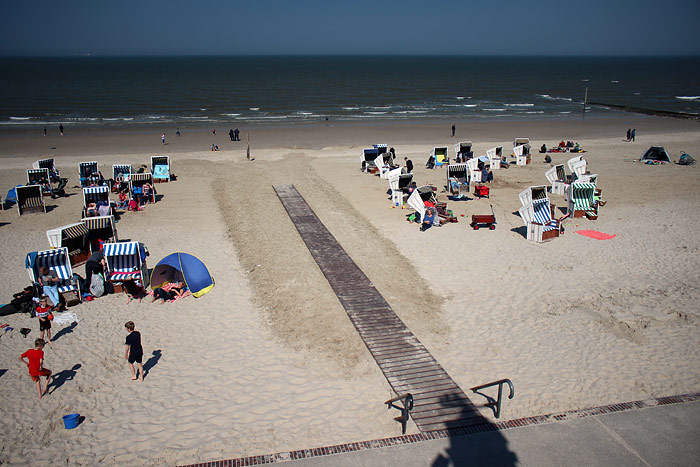 Hauptstrand mit Uhrsteg