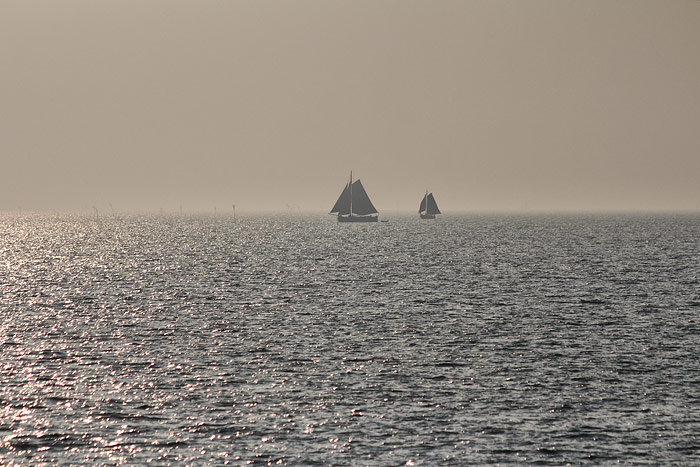 Plattboden-Segelschiffe im Watt