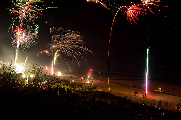 Silvesterfeuerwerk am Hauptstrand