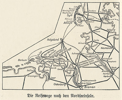 Reisewege nach den Nordseeinseln