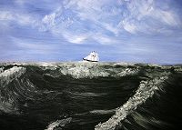 Segelschiff in schwerer See
