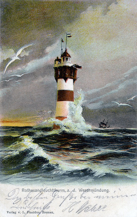 Leuchtturm Roter Sand Historische Inselbilder Virtual Wangerooge
