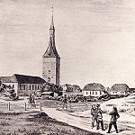 Alt-Wangeroog von der D&uuml;ne links von der Einfahrt aus