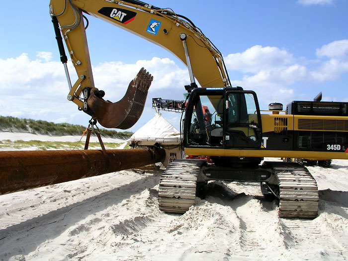 Bagger mit Spülrohr