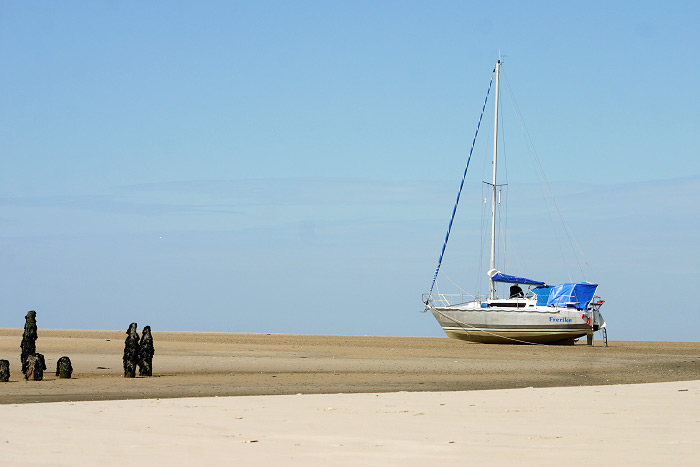Die »Frerike« auf dem Strand