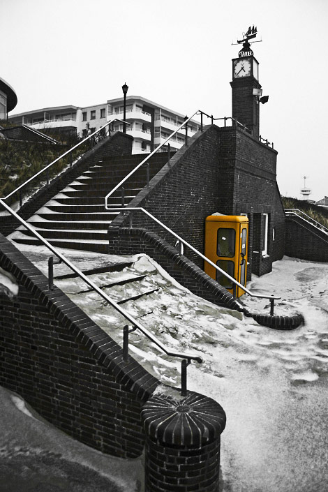 Uhrtreppe im Winter