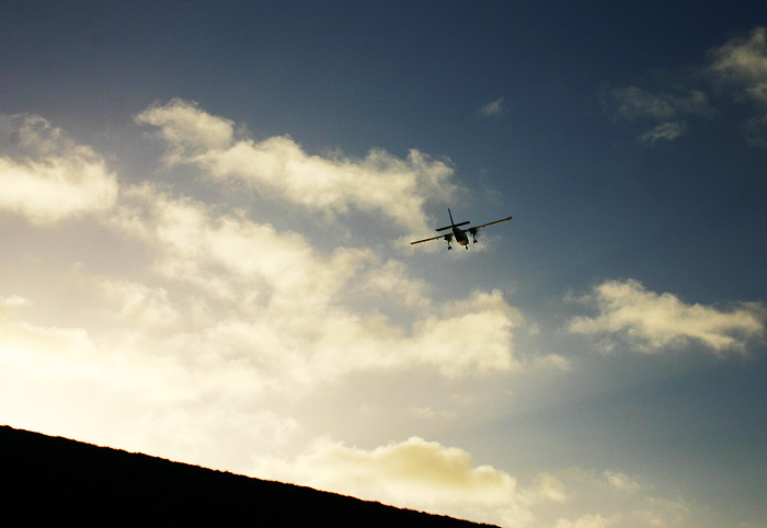 Startendes Flugzeug