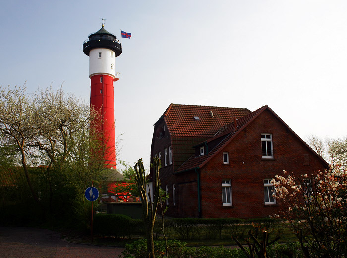 Leuchtturm aus der Robbenstraße gesehen