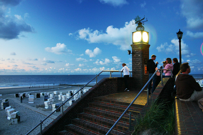 Uhrtreppe in der Abenddämmerung