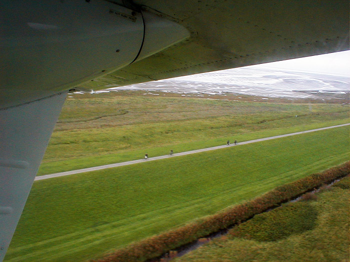 Ostgrodendeich vom Flugzeug aus gesehen