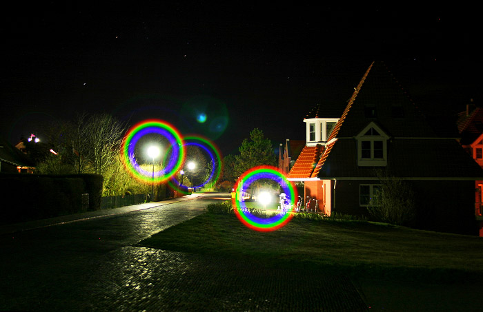 Straße Am Wattenmeer bei Nacht