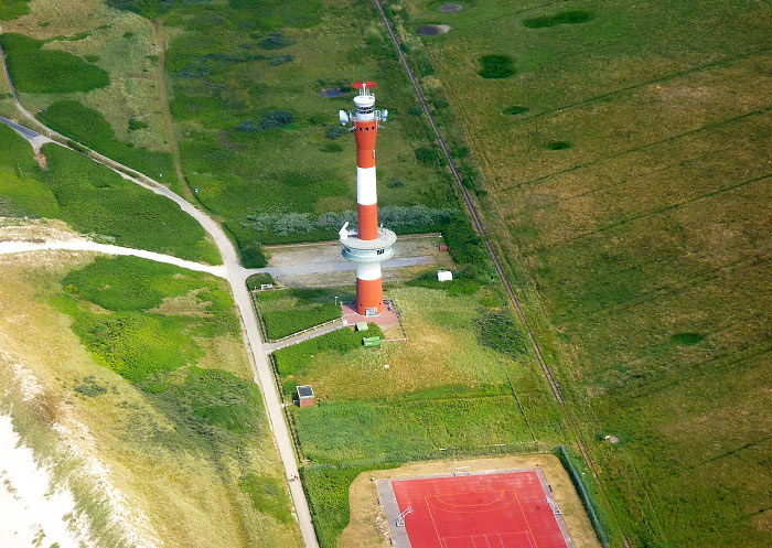 Neuer Leuchtturm vom Flugzeug aus gesehen