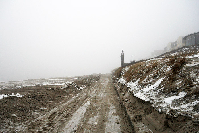 Geräumte Strandmauer