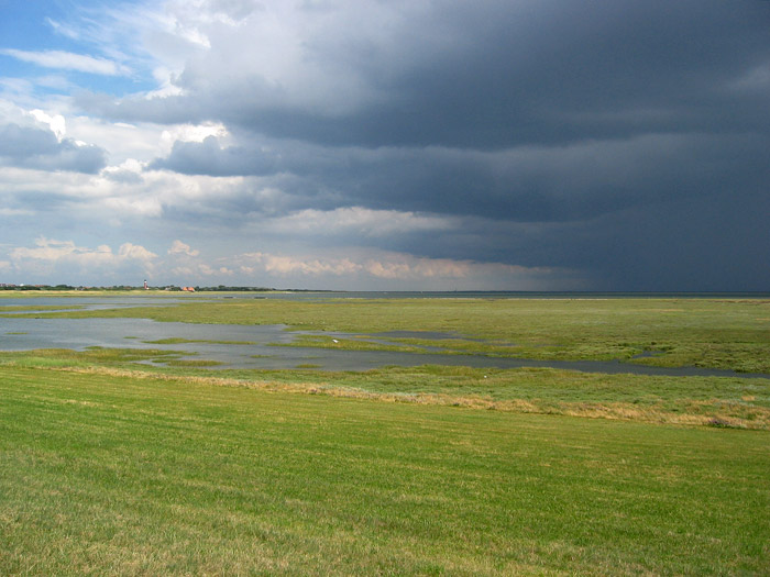 Regenwolken über dem Wattenmeer