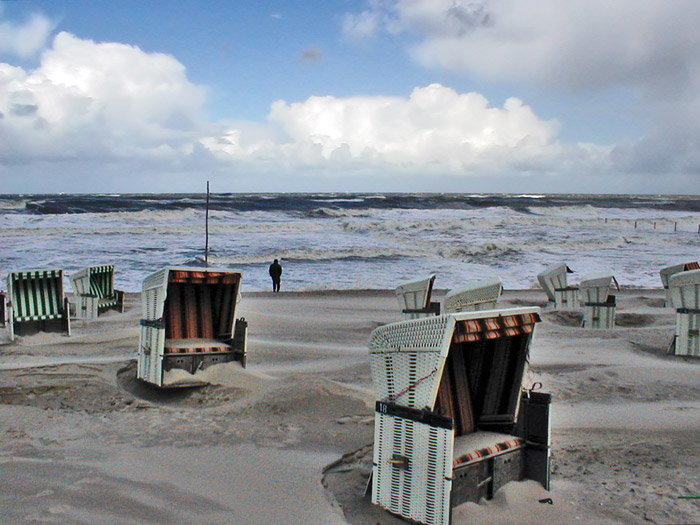Strand bei Sturm