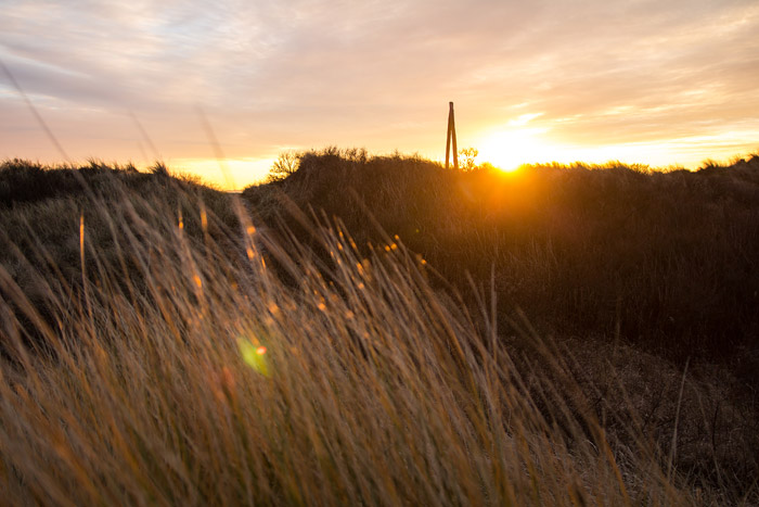 Ostdünen mit Sonnenuntergang