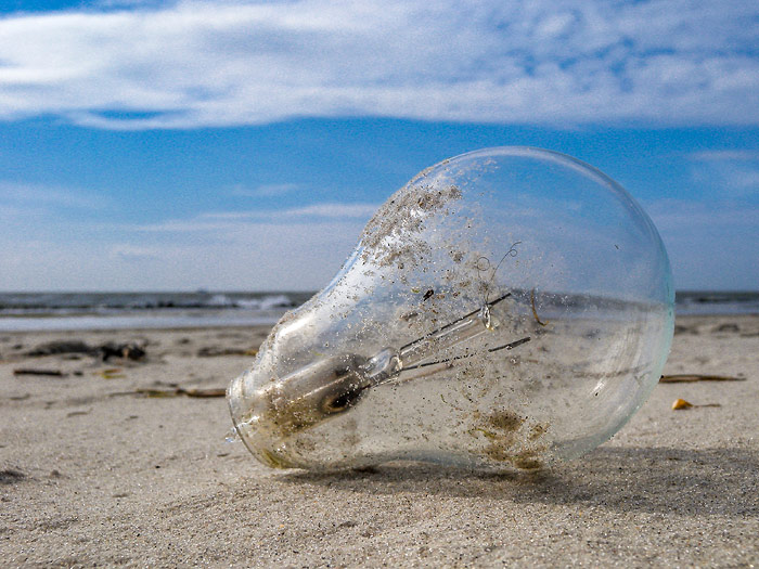Glühlampen-Strandgut