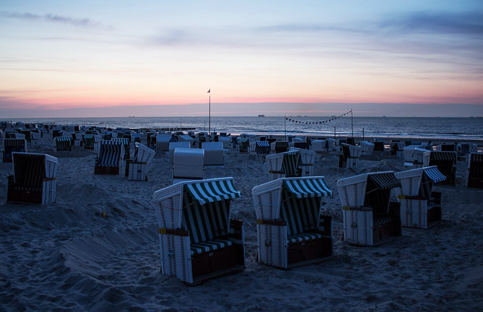 Strand zur Dämmerstunde