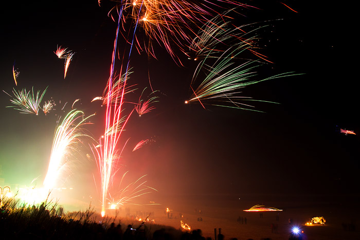 Silvesterfeuerwerk am Strand