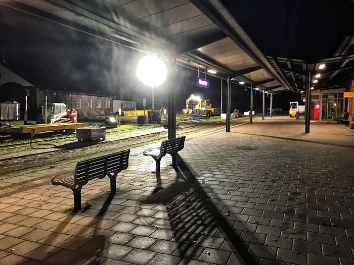 Gleisarbeiten am Bahnhof