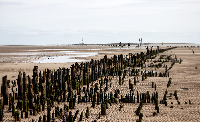 Pfähle am Ostende