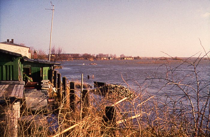 Sturmflut 1962. Blick auf den Dorfgroden