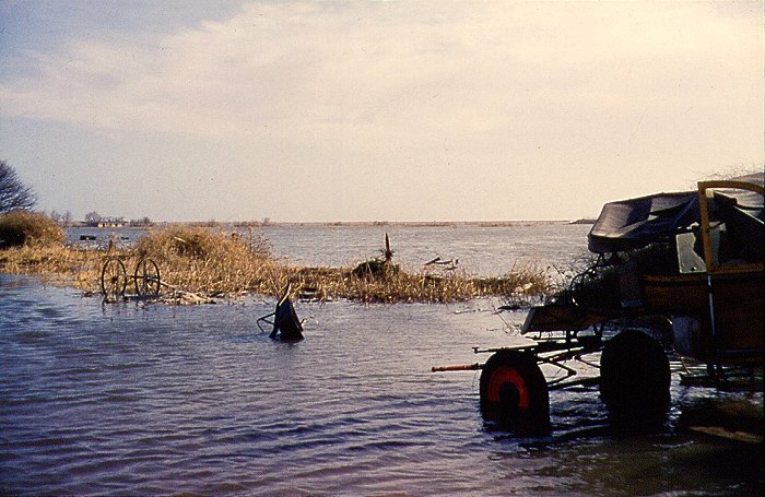 Sturmflut 1962. Blick auf den Dorfgroden