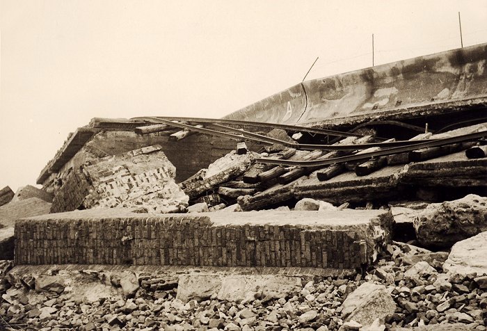 Sturmflut 1962. Zerstörte Strandmauer