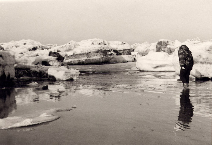 Eisschollen am Strand
