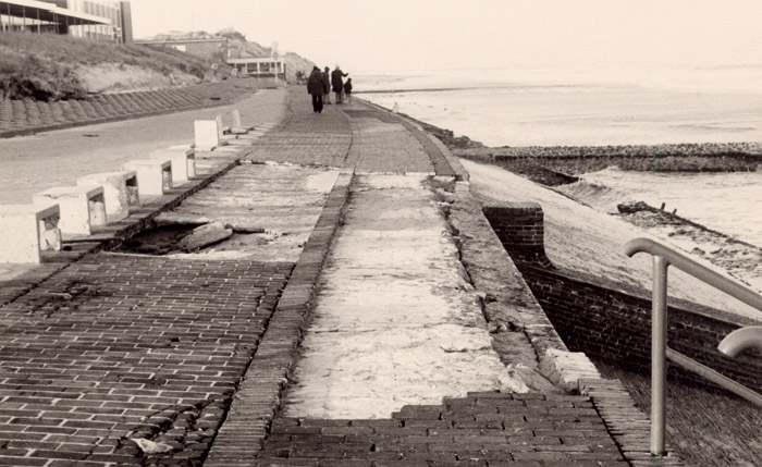 Sturmflutschäden an der Strandmauer