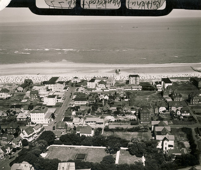 Dorf aus der Luft gesehen