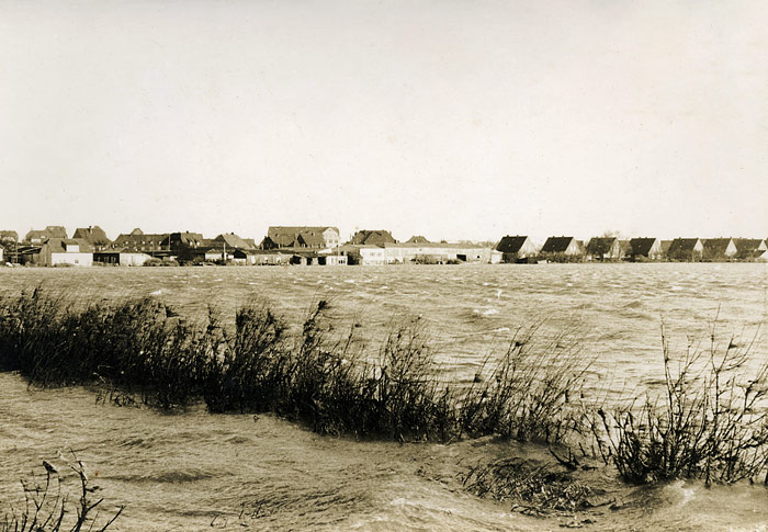 Sturmflut 1962. Überfluteter Dorfgroden