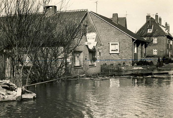 Sturmflut 1962. Gaststätte Mittelpunkt